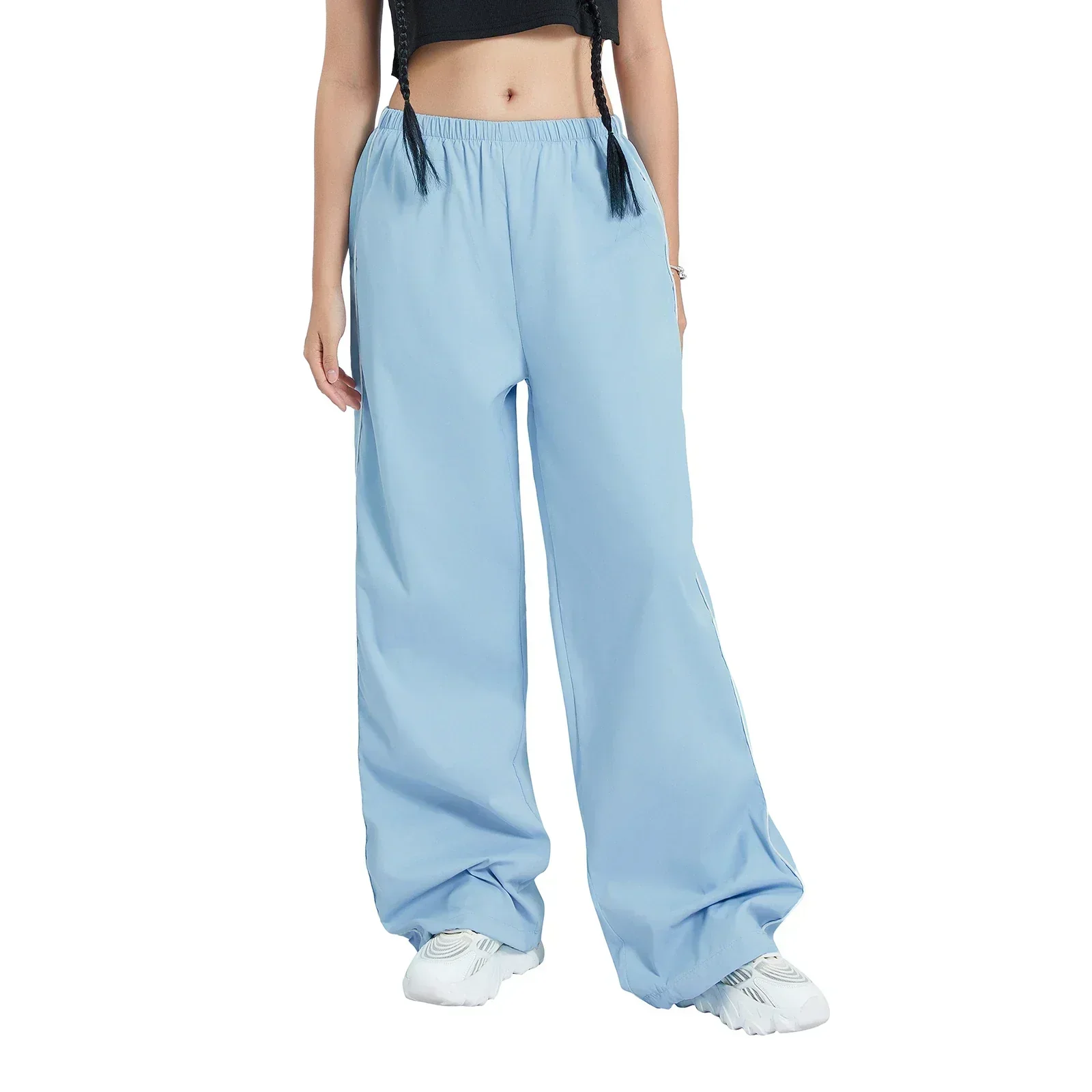 Heidi-Mode | Frauen Y2K Elastischer Taillen Cargo Hosen Locker Einfarbige Jogginghosen Trainingshose mit Taschen Streetwear - Image 8