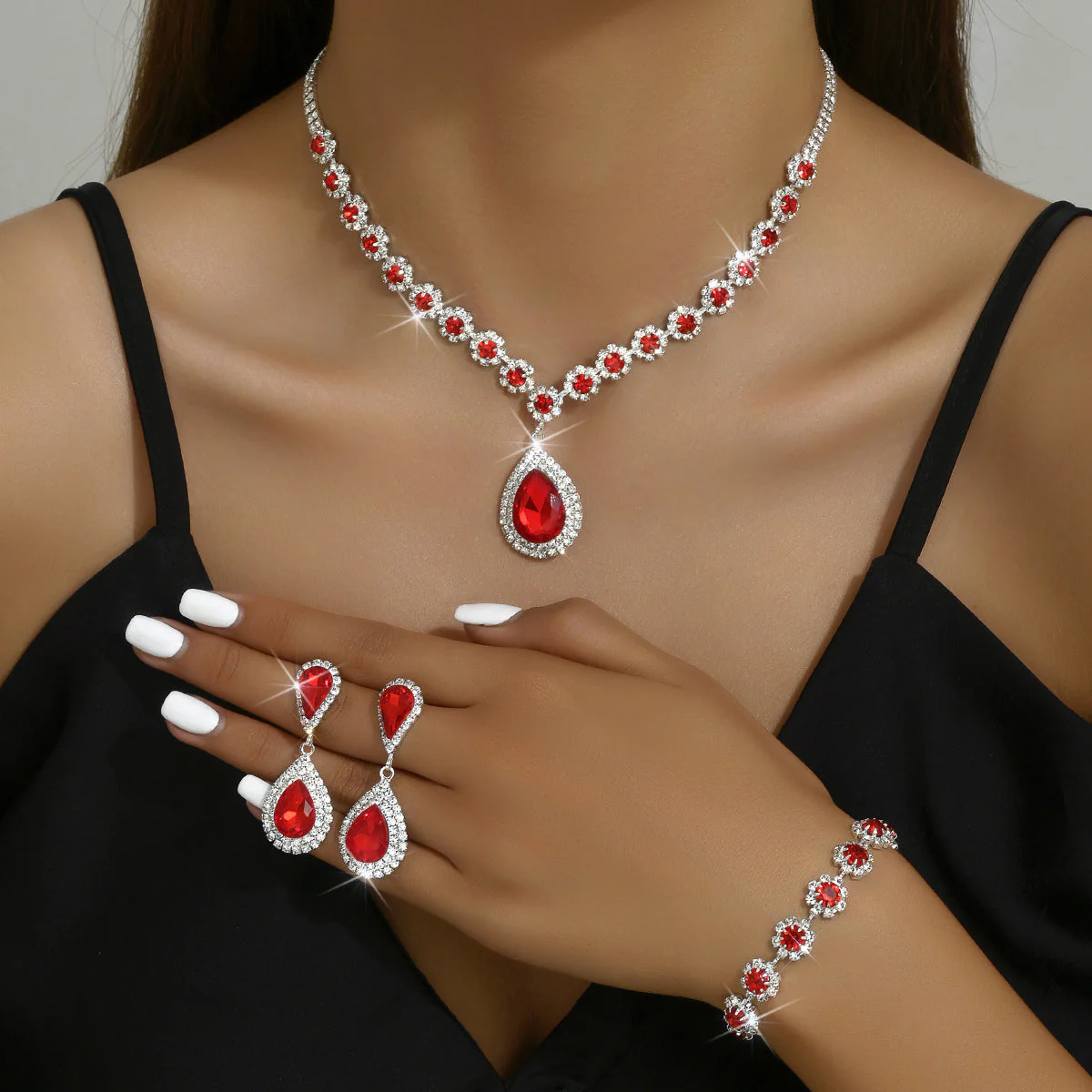 Heidi-Mode | Galvanisiertes Strass-Schmuckset - Image 3