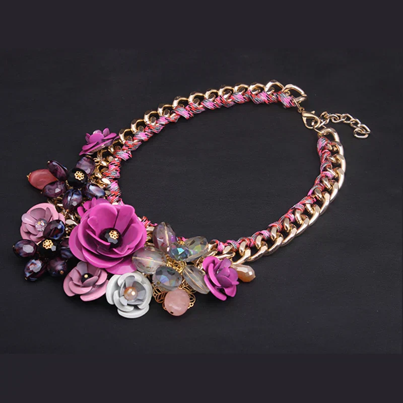 Heidi-Mode | Jahrgang Schmuck Elegante Prom Party Schönheitswettbewerb Hochzeit Geschenk Florale Blüte Blume Chunky Statement Halskette für Frauen Accessoires - Image 5