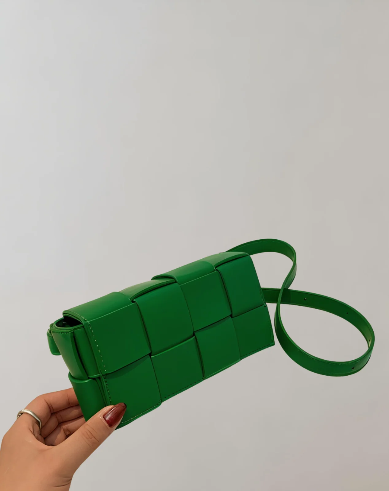 Heidi-Mode | Geblockte Umhängetasche Vegan Leder Damen Geflochtene Tasche Frauen - Image 22