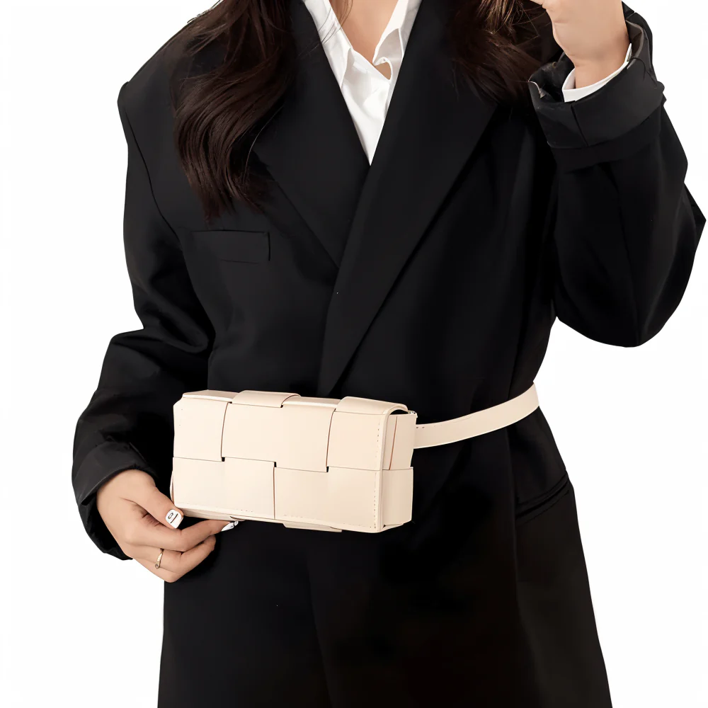 Heidi-Mode | Geblockte Umhängetasche Vegan Leder Damen Geflochtene Tasche Frauen - Image 4