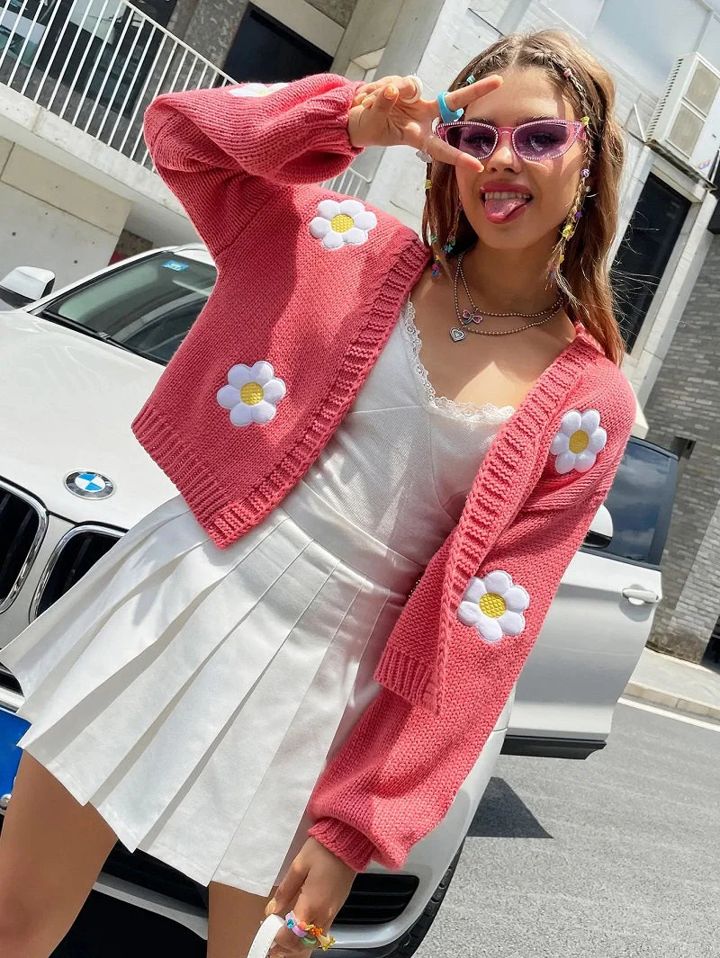 Heidi-Mode | Geblümter Strick-Cardigan für Damen - Image 10