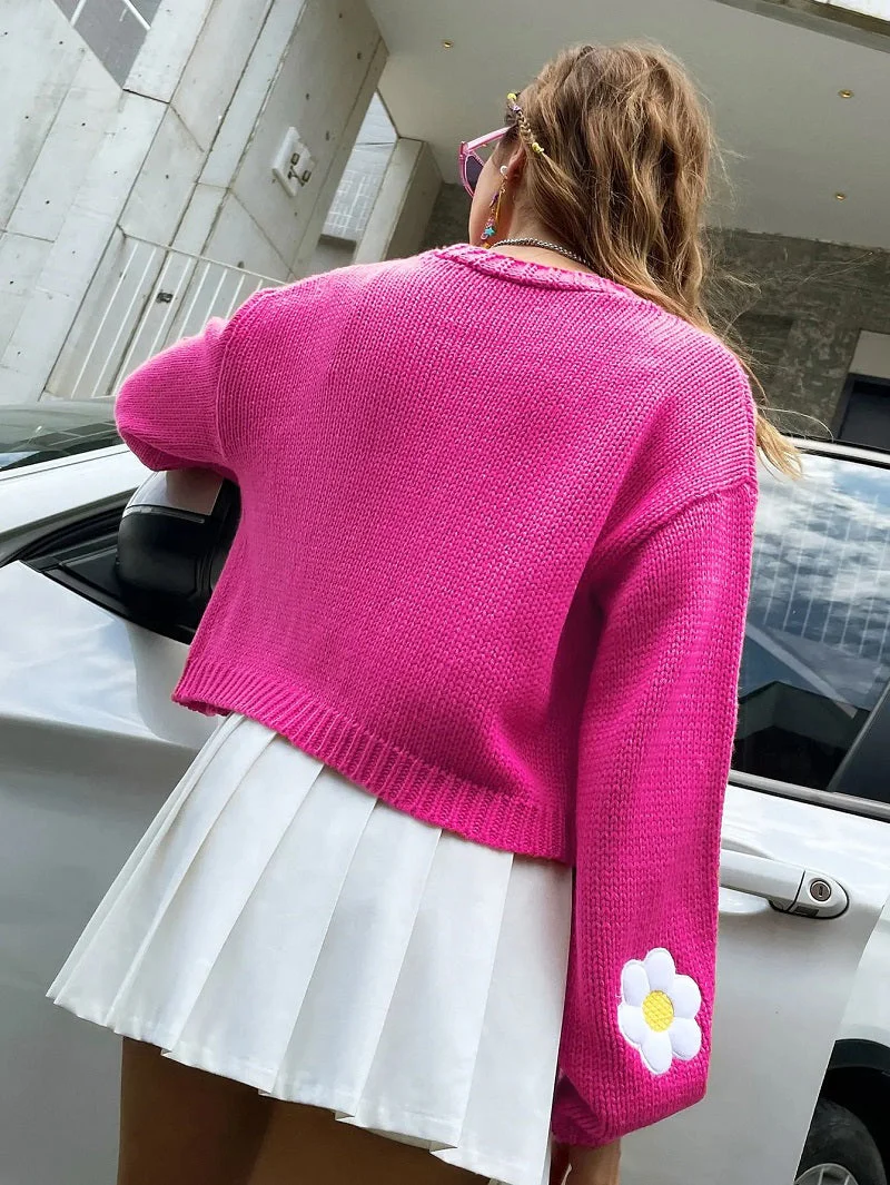 Heidi-Mode | Geblümter Strick-Cardigan für Damen - Image 5