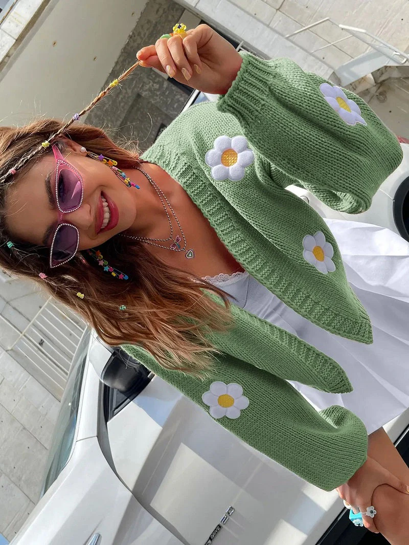 Heidi-Mode | Geblümter Strick-Cardigan für Damen - Image 8