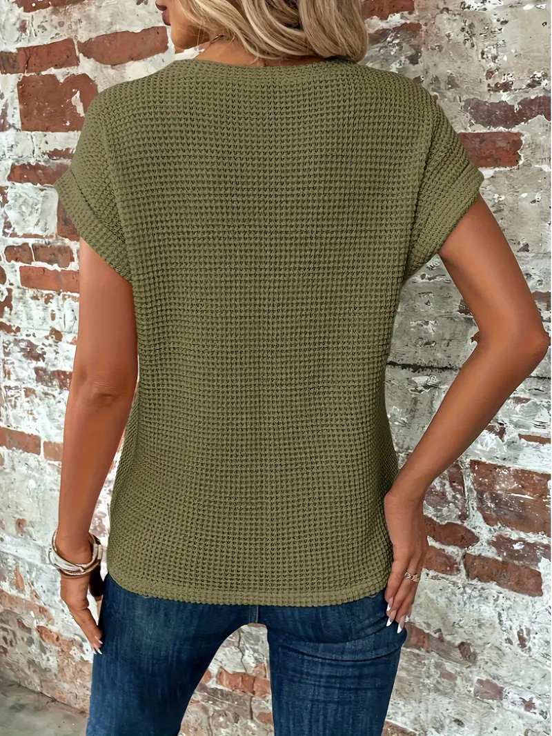 Heidi-Mode | Geknotet Gestrickter Top mit Front für Damen - Image 5