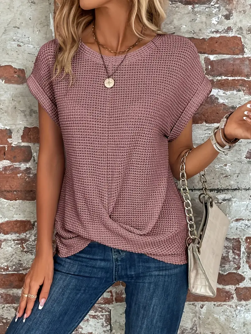 Heidi-Mode | Geknotet Gestrickter Top mit Front für Damen - Image 6