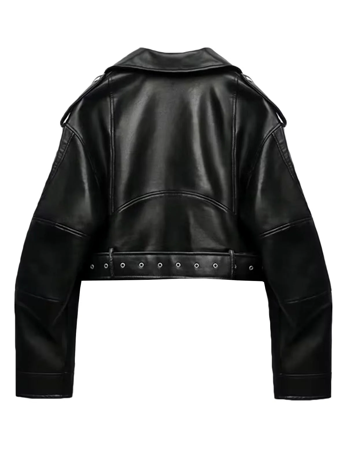 Heidi-Mode | Gekürzte Bikerjacke Aus Kunstleder mit Gürtel - Image 2