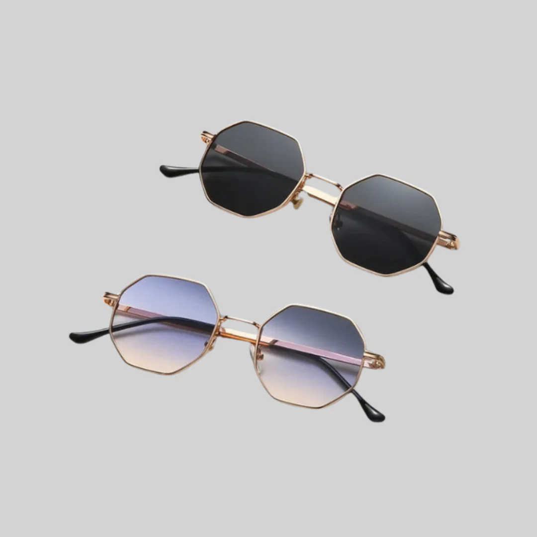 Heidi-Mode | Geld Sonnenbrille - Sommer - Metall Vieleckig - Image 4
