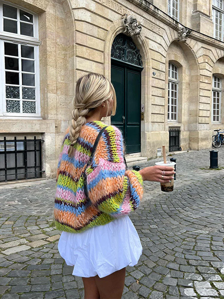 Heidi-Mode | Mehrfarbiger Cardigan für Frauen - Image 3