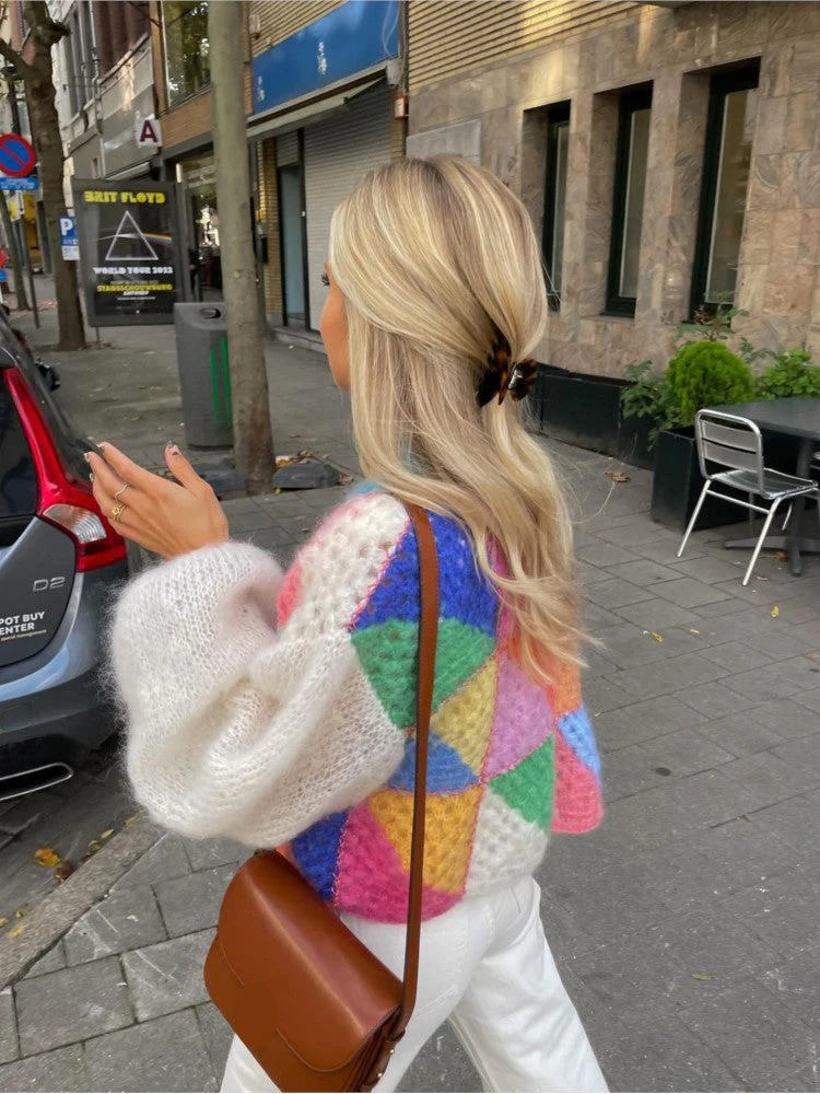 Heidi-Mode | Mehrfarbiger Cardigan für Frauen - Image 4