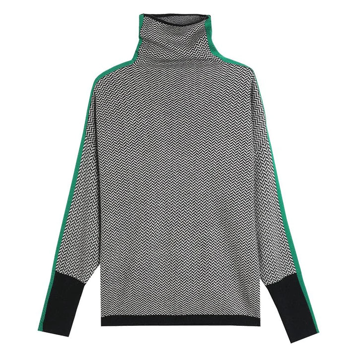 Heidi-Mode | Geometrisch Gestrickter Rollkragenpullover - Image 5