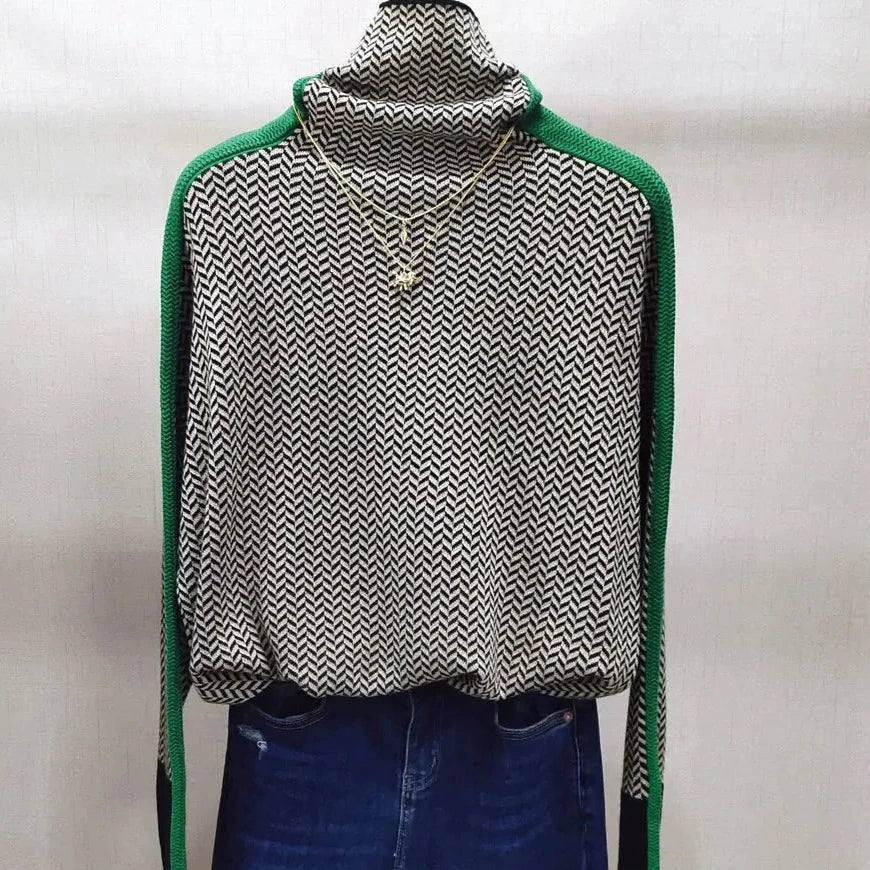 Heidi-Mode | Geometrisch Gestrickter Rollkragenpullover - Image 6