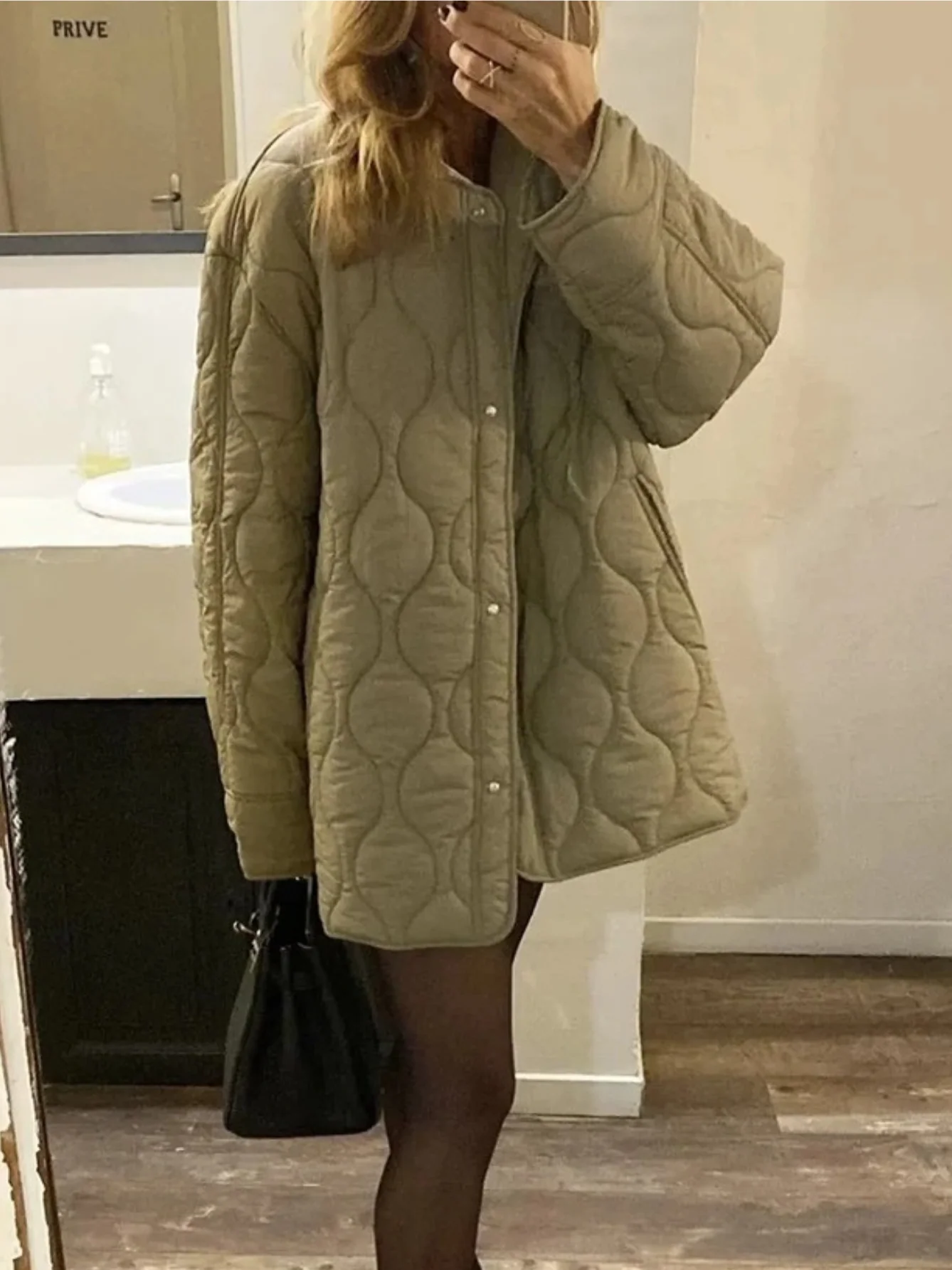 Heidi-Mode | Gepolsterte Jacke Damen, Leichtes Übergröße Modell mit Taschen, Knopfverschluss - Image 2