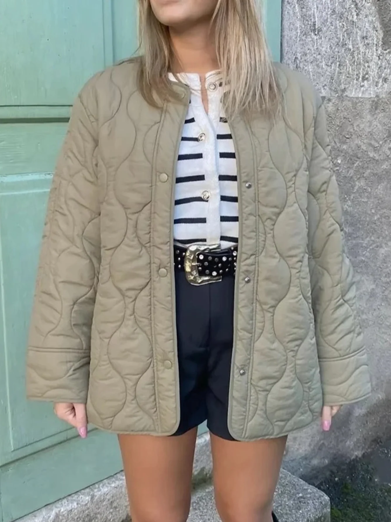 Heidi-Mode | Gepolsterte Jacke Damen, Leichtes Übergröße Modell mit Taschen, Knopfverschluss - Image 21
