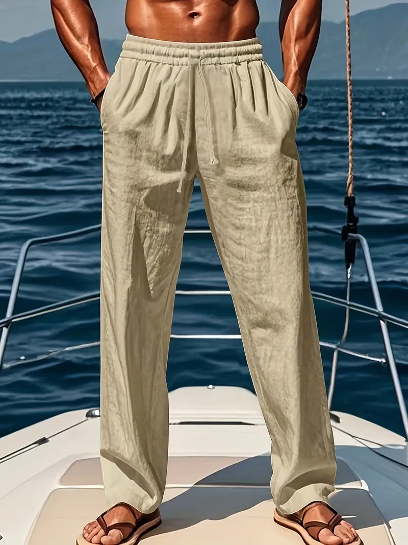Heidi-Mode | Geschnittene Herren Leinenhose Luftige Sommerhose mit Klassischem Stil - Image 4