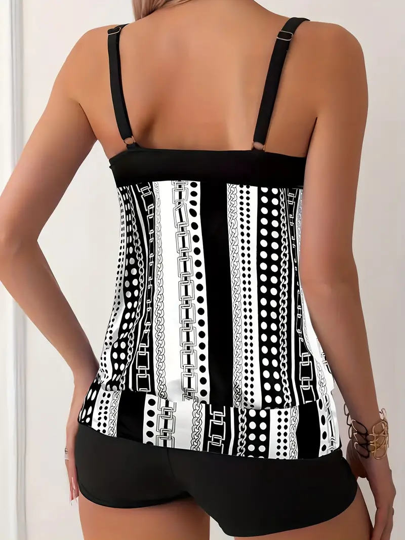 Heidi-Mode | Gestreifter Tankini mit Druck - Image 2