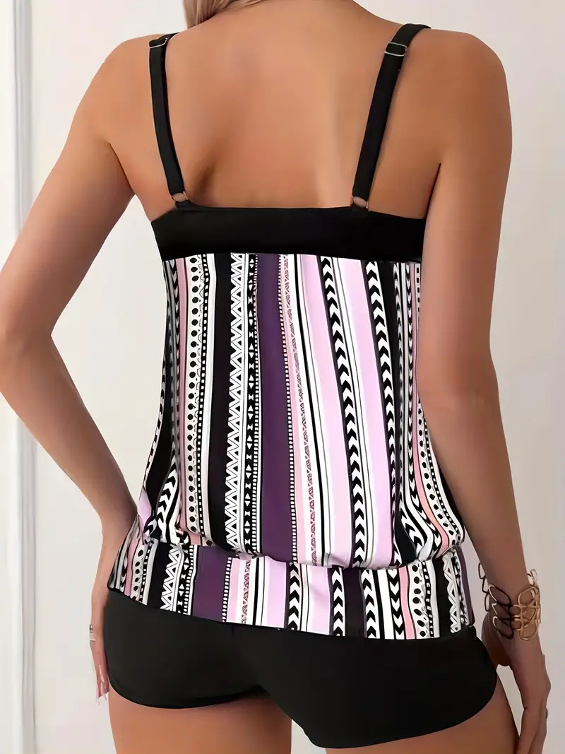 Heidi-Mode | Gestreifter Tankini mit Druck - Image 4