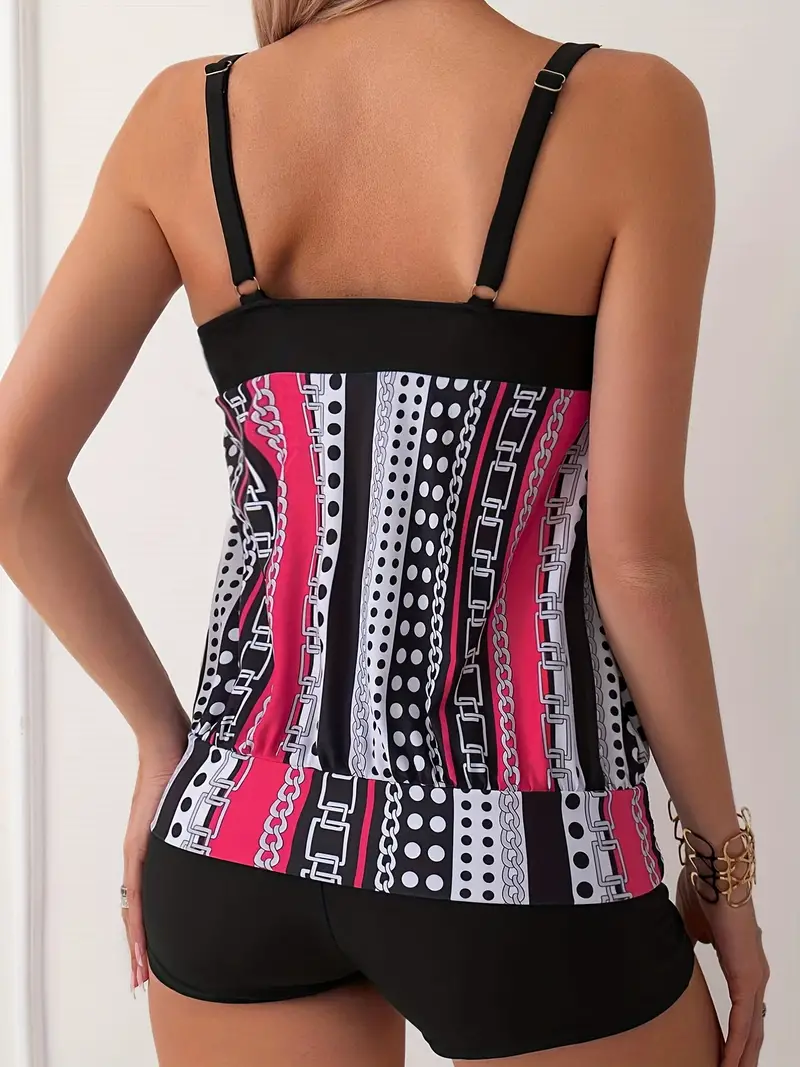 Heidi-Mode | Gestreifter Tankini mit Druck - Image 5