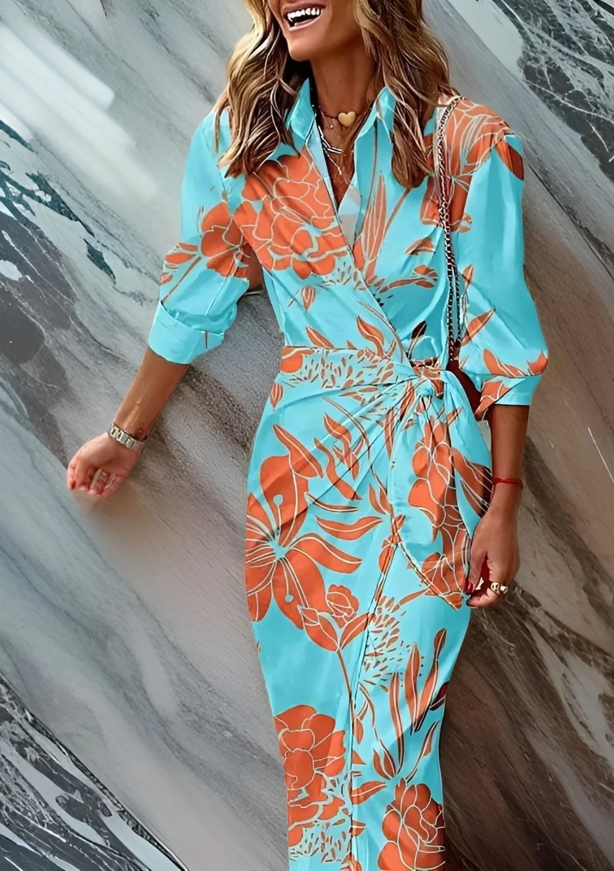 Heidi-Mode | Gestreifter Wickelkleid - Image 11