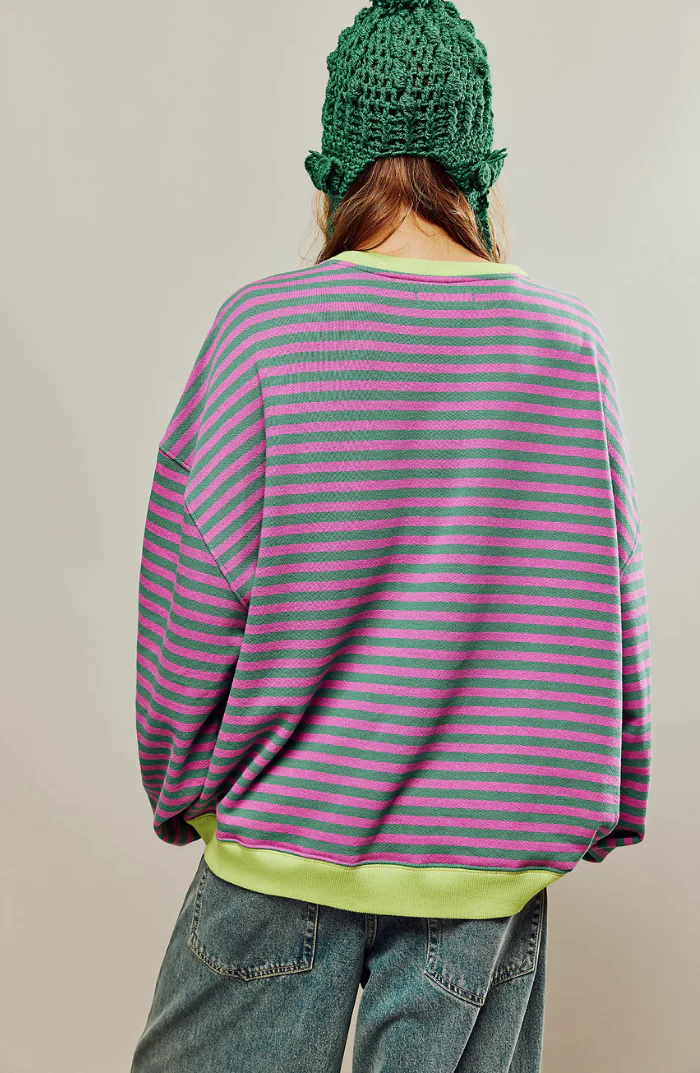 Heidi-Mode | Gestreifter Übergröße Pullover - Image 2