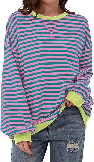Heidi-Mode | Gestreiftes Sweatshirt In Kontrastierenden Farben - Image 2