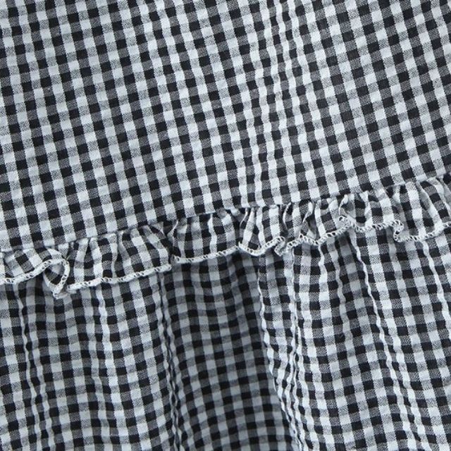 Heidi-Mode | Gestuftes Gingham-Midirock mit Rüschendetail - Image 6