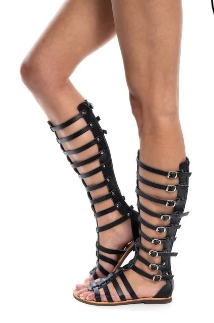 Heidi-Mode | Gladiator Sandale Damen Sommer Römische Bandage Sandalen Frauen Causal Zip Flache Sandalen Mädchen Sommer Loch Strand Schuhe - Image 6