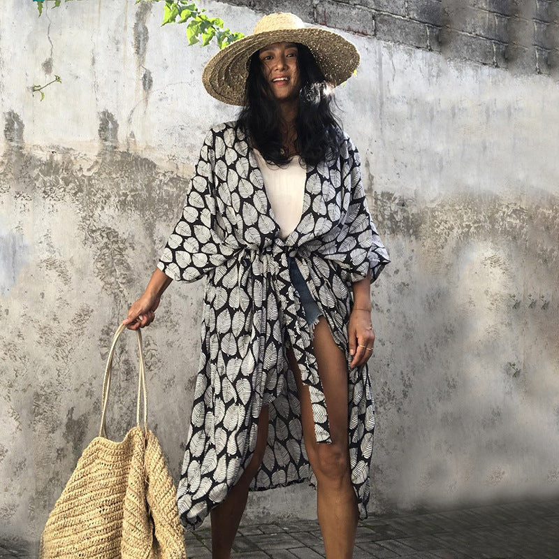 Heidi-Mode | Glamouröse Sonnenschutz Resort Strandkleid Cover Up - Image 14