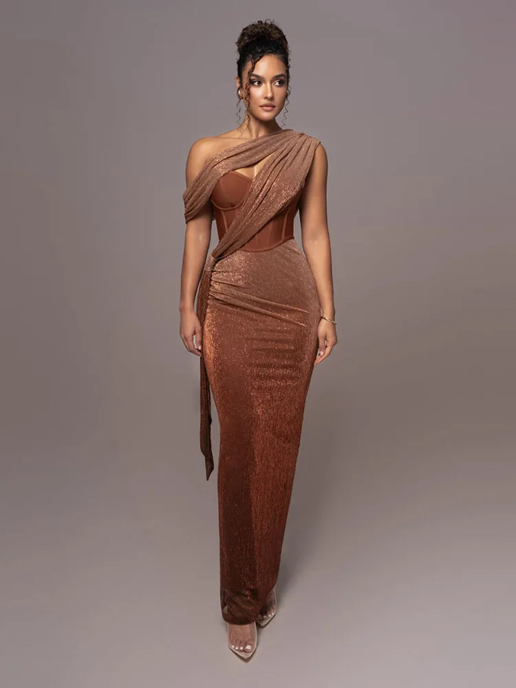 Heidi-Mode | Glitzer Rückenfrei Abend Maxi Kleid - Image 35