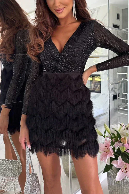 Heidi-Mode | Glitzerndes Partykleid mit V-Ausschnitt - Image 4