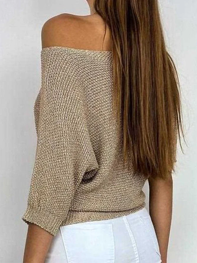 Heidi-Mode | Goldfarbener Einfarbiger Pullover mit Rundhalsausschnitt - Image 2