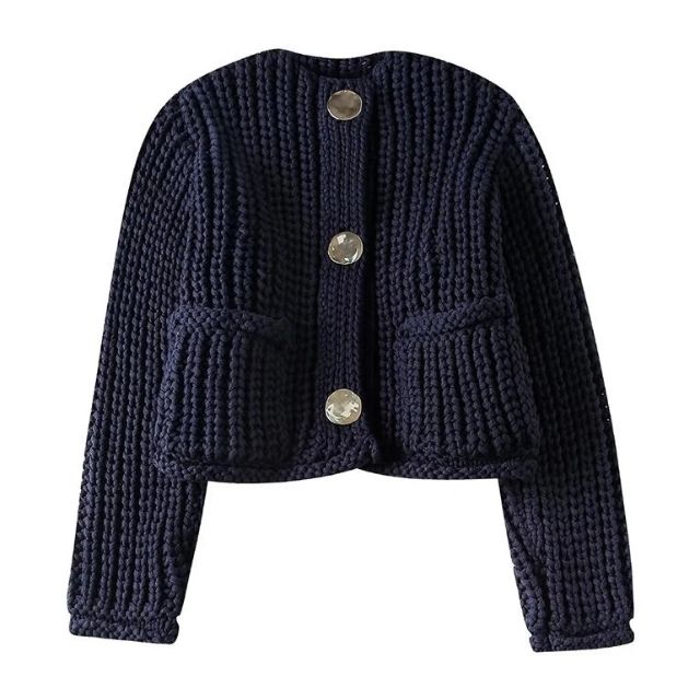 Heidi-Mode | Grobstrick-Strickjacke mit Großen Knöpfen - Image 2