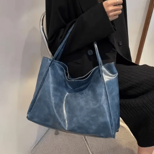 Heidi-Mode | Große Damen Leder Schultertasche Handtasche Shopper Burgunderrot - Image 5
