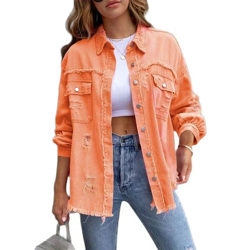 Heidi-Mode | Große Zerrissene Hemdjacke für Damen - Image 2