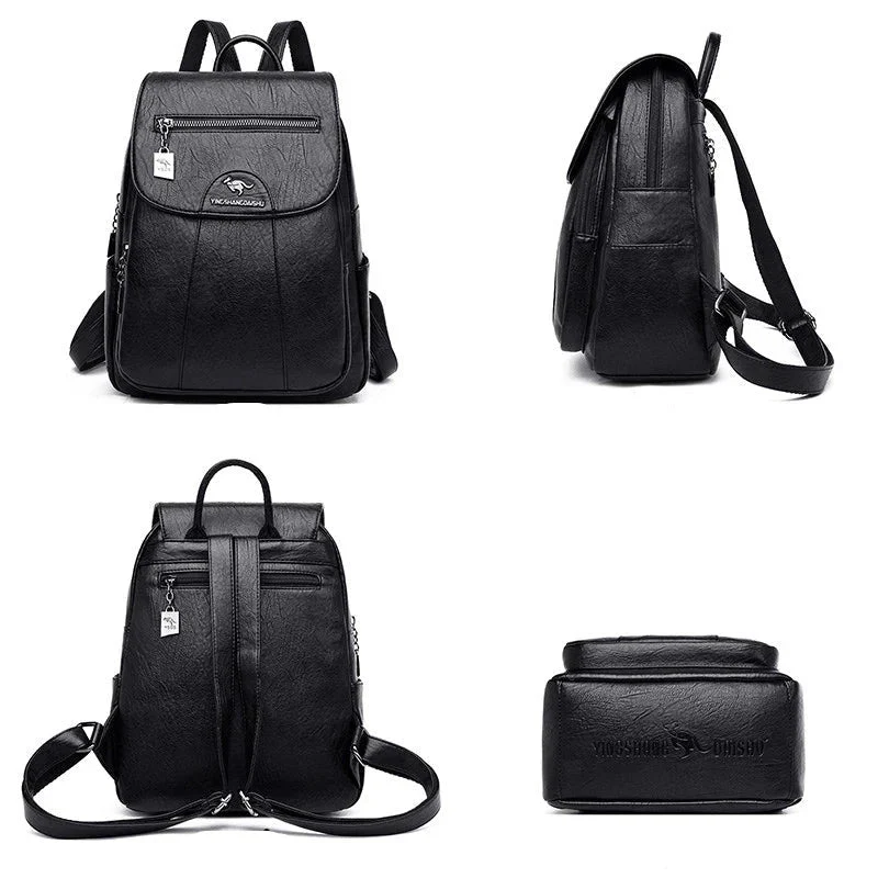 Heidi-Mode | Großer Leder Rucksack mit Diebstahlschutz für Damen - Image 4