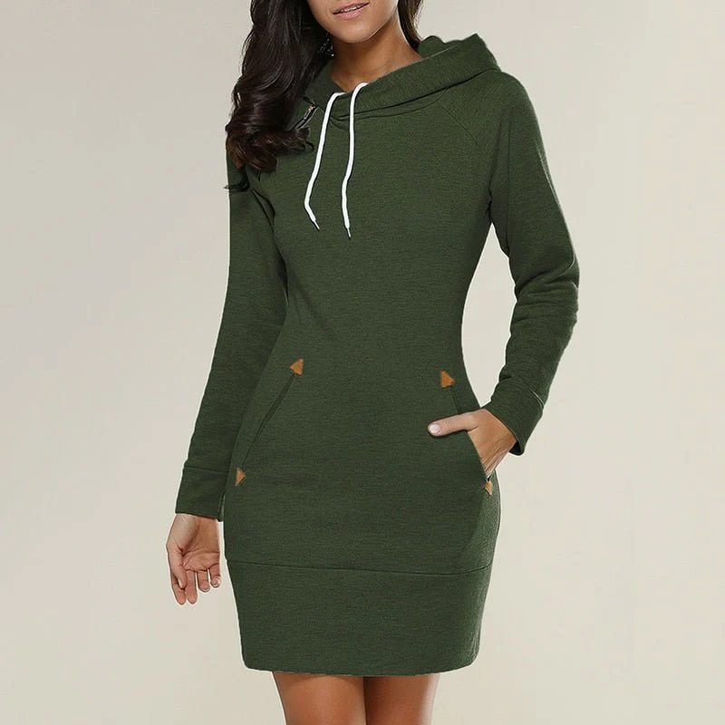 Heidi-Mode | Lässiges Hoodie-Kleid Über Dem Knie - Image 3