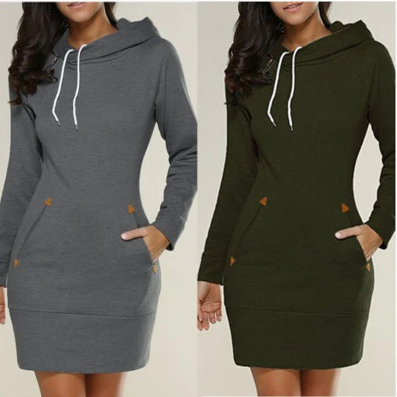 Heidi-Mode | Lässiges Hoodie-Kleid Über Dem Knie - Image 6