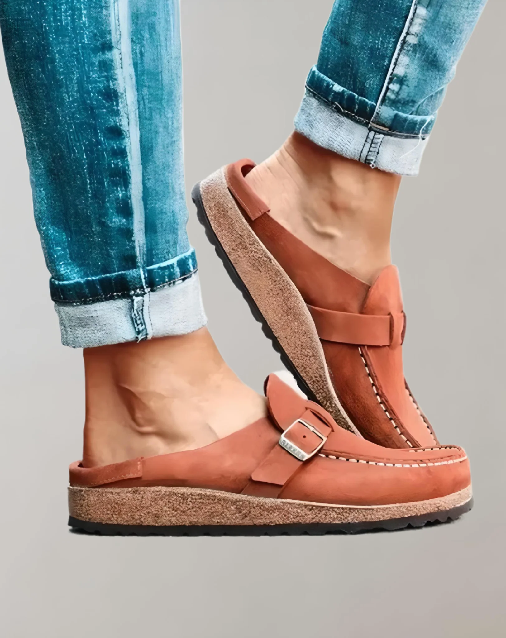 Heidi-Mode | Halbloafer Stil mit Schnalle für Freizeitkleidung Schuhe - Image 2