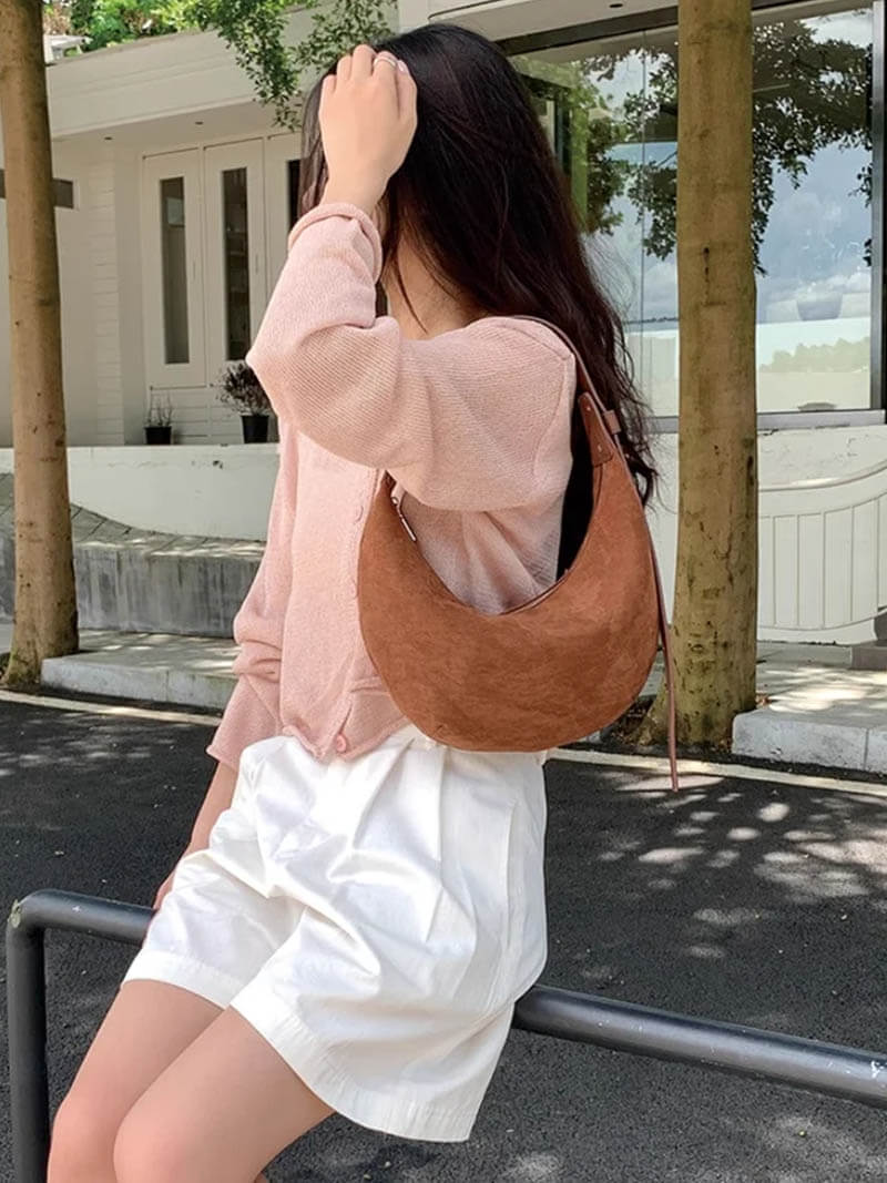 Heidi-Mode | Halbmond Tasche Aus Wildleder - Image 7