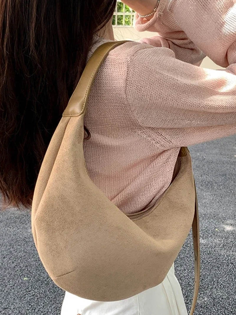 Heidi-Mode | Halbmond Tasche Aus Wildleder - Image 8