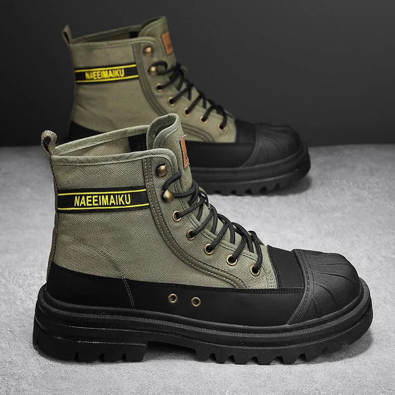 Heidi-Mode | Herren Lässige Sportliche Canvas Stiefel mit Dicker Sohle - Image 10