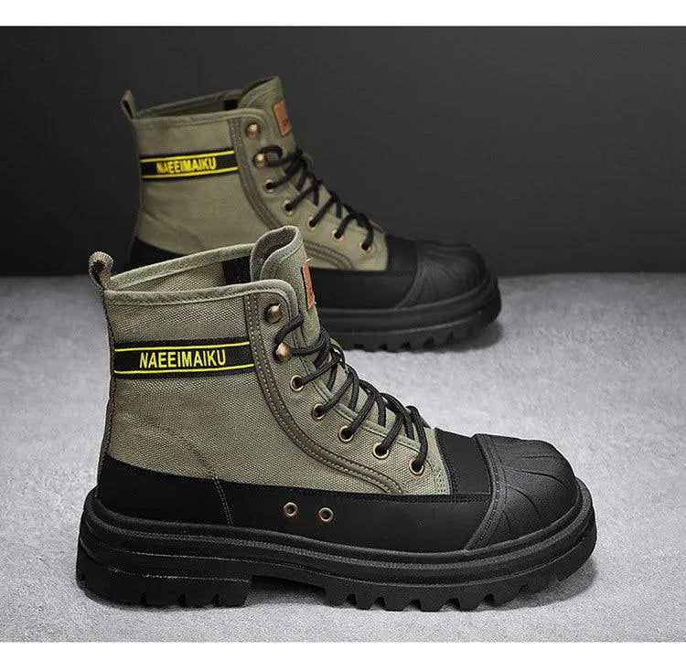 Heidi-Mode | Herren Lässige Sportliche Canvas Stiefel mit Dicker Sohle - Image 6