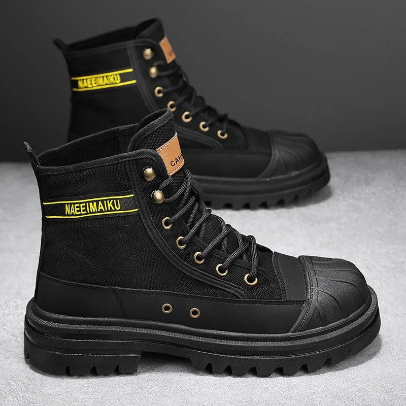 Heidi-Mode | Herren Lässige Sportliche Canvas Stiefel mit Dicker Sohle - Image 8