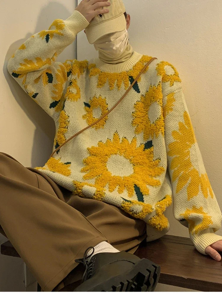 Heidi-Mode | Herren-Baggy-Pullover für Frühling und Herbst Im Japanischen Retro-Stil