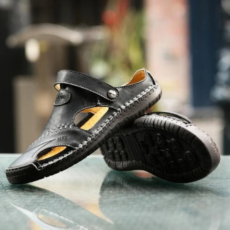 Heidi-Mode | Herren Barfuss Sandalen Schwarz - Image 3