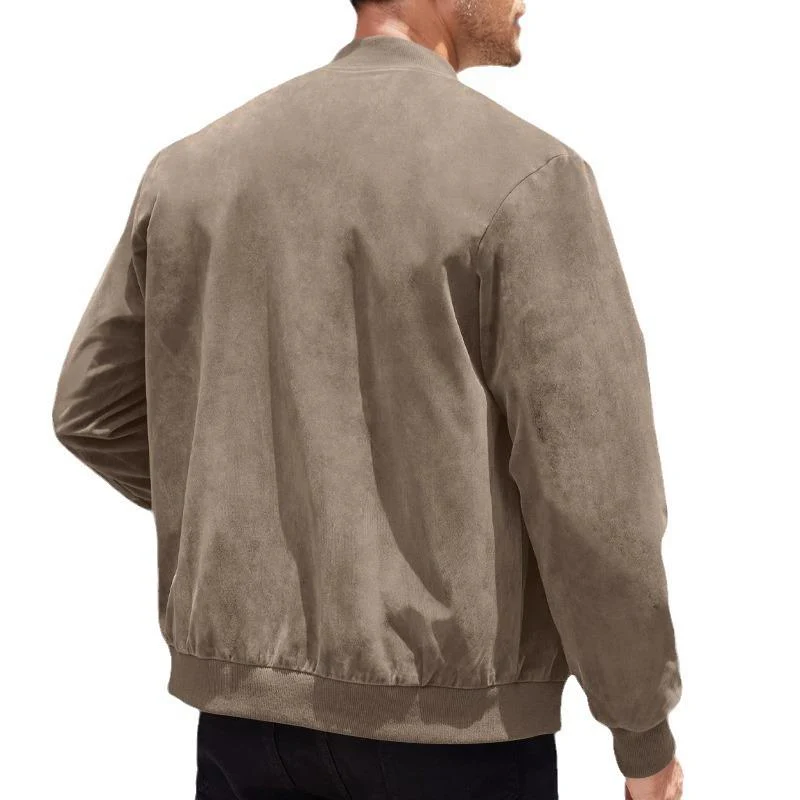 Heidi-Mode | Leichte Übergangsjacke für Männer im Wildleder-Look mit Stehkragen - Image 2