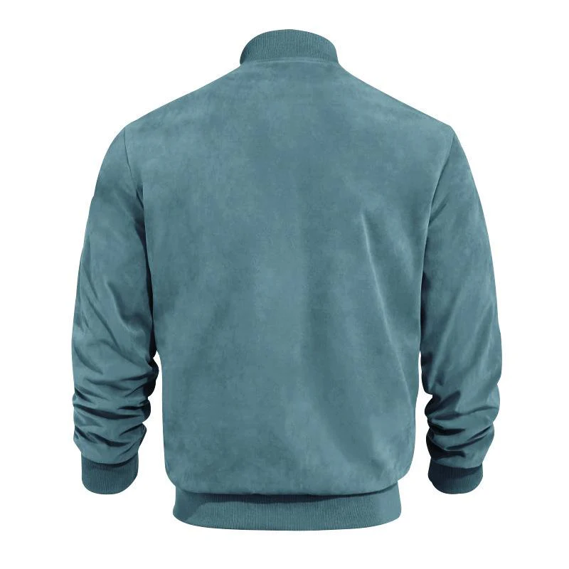 Heidi-Mode | Leichte Übergangsjacke für Männer im Wildleder-Look mit Stehkragen - Image 4