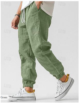 Heidi-Mode | Herren Cargohose Aus Leinen Luftige Sommerhose mit Hoher Taille - Image 3
