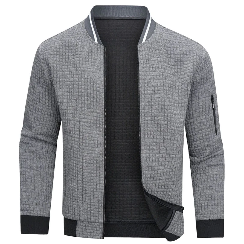 Heidi-Mode | Herren Grau Strickjacke mit Reißverschluss - Image 2
