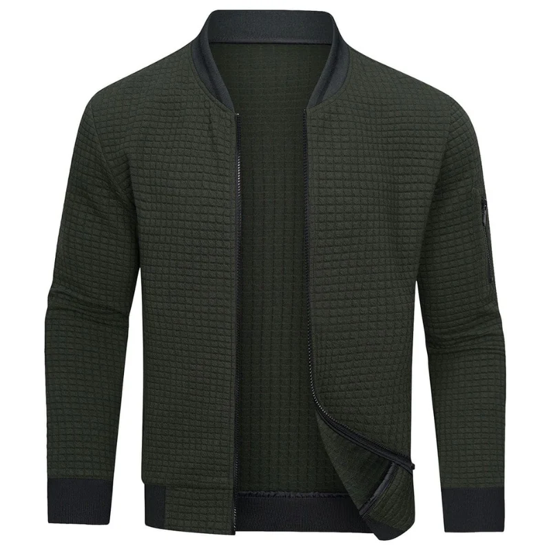 Heidi-Mode | Herren Grau Strickjacke mit Reißverschluss - Image 4